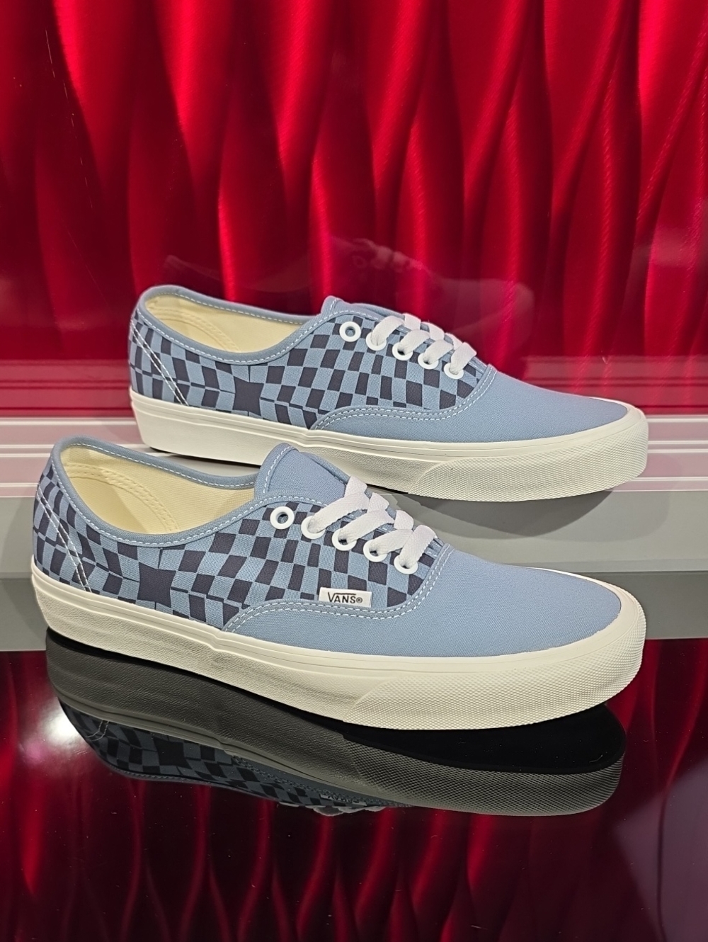 Vans Authentic Warp Check Blue Shoes Men's 9.0 Women's 10.5 New With Box